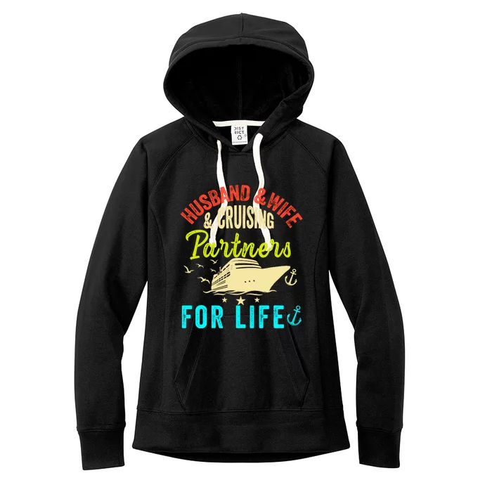 Husband And Wife Cruise Partners For Life 2024 Cruising Women's Fleece Hoodie