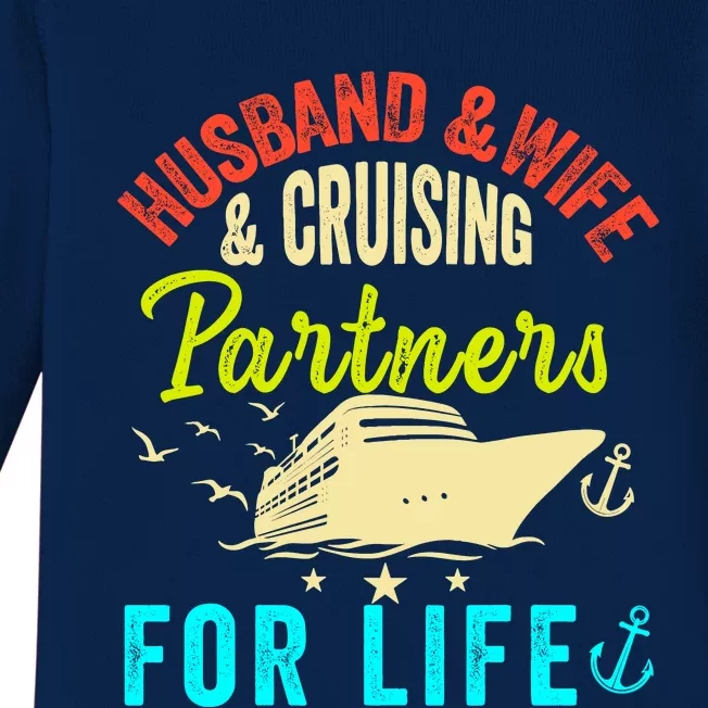 Husband And Wife Cruise Partners For Life 2024 Cruising Baby Long Sleeve Bodysuit