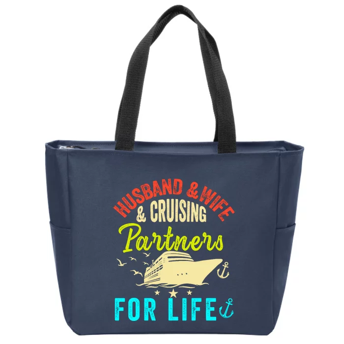 Husband And Wife Cruise Partners For Life 2024 Cruising Zip Tote Bag