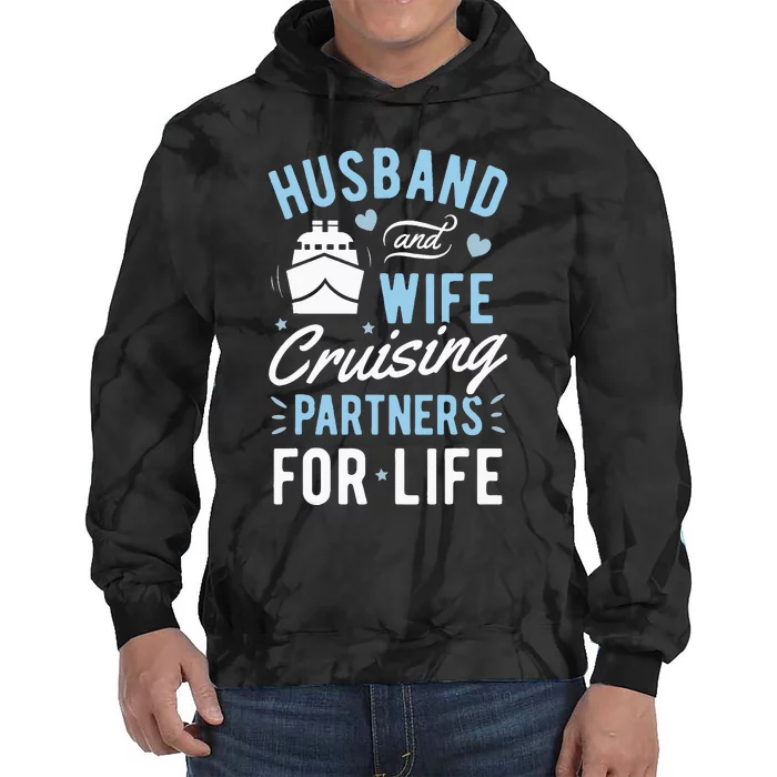 Husband and Wife Cruising Partners for Life couple Tie Dye Hoodie