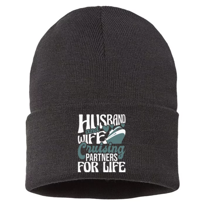 Husband and Wife Cruising Partners for Life couple Sustainable Knit Beanie