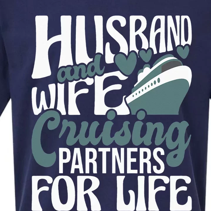 Husband and Wife Cruising Partners for Life couple Sueded Cloud Jersey T-Shirt