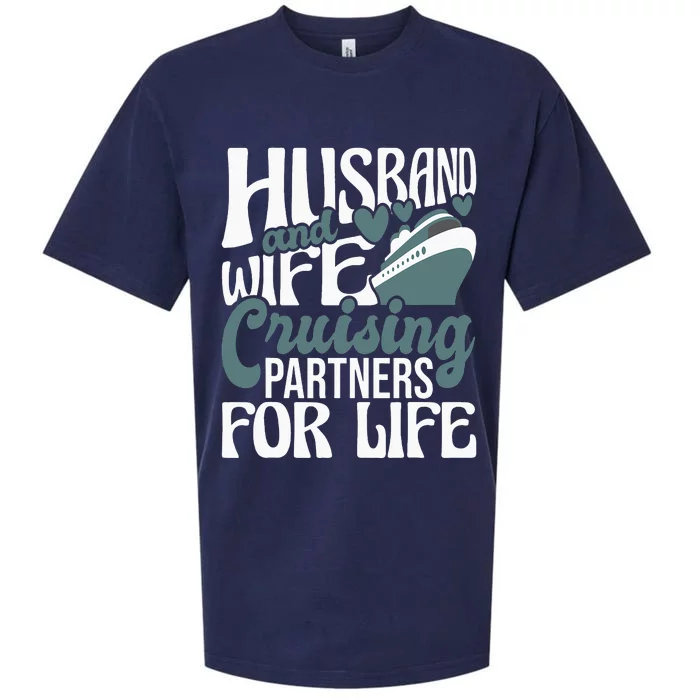 Husband and Wife Cruising Partners for Life couple Sueded Cloud Jersey T-Shirt