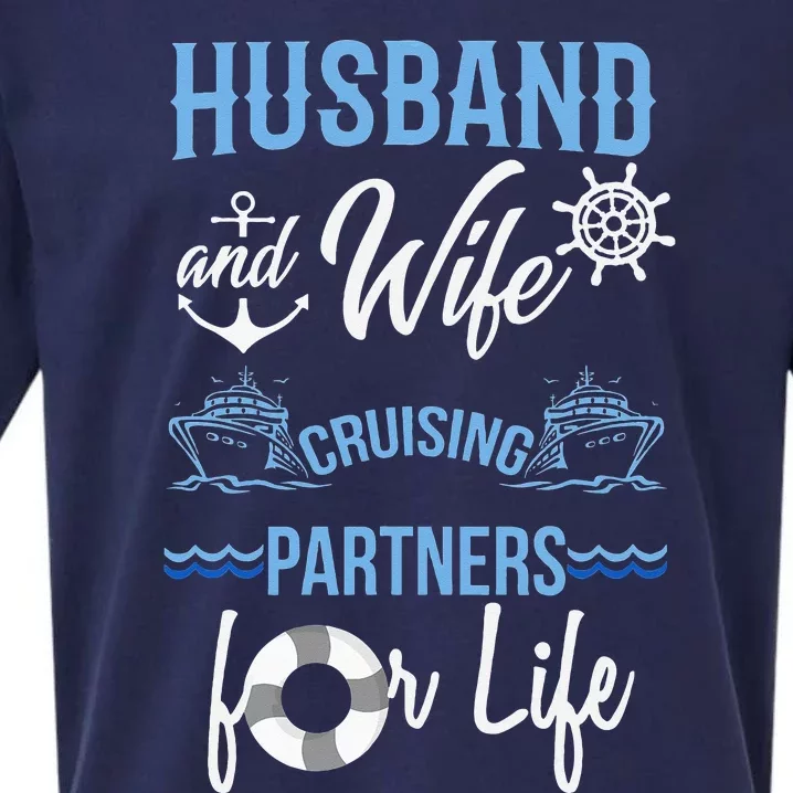 Husband and Wife Cruising Partners for Life couple Sueded Cloud Jersey T-Shirt