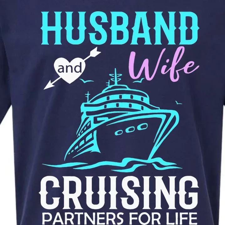 Husband and Wife Cruising Partners for Life couple Sueded Cloud Jersey T-Shirt