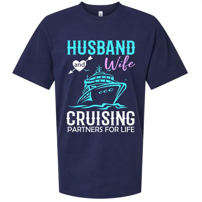 Husband and Wife Cruising Partners for Life couple Sueded Cloud Jersey T-Shirt