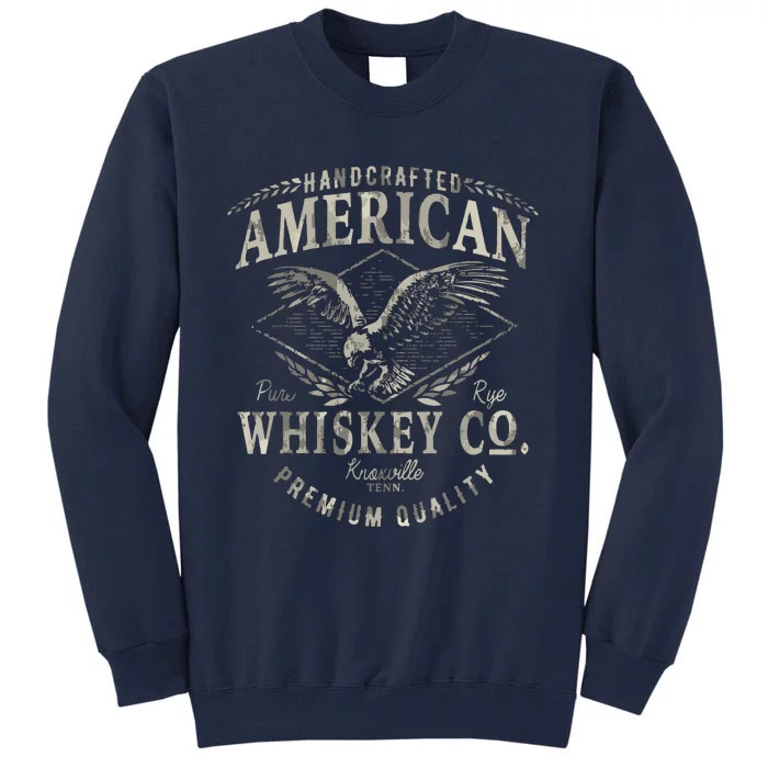 Handcrafted American Whiskey Eagle Vintage Graphic Tall Sweatshirt