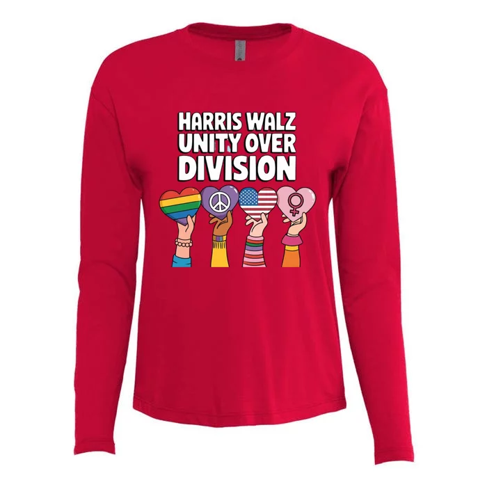 Harris And Walz Love Conquers Division Gift Womens Cotton Relaxed Long Sleeve T-Shirt