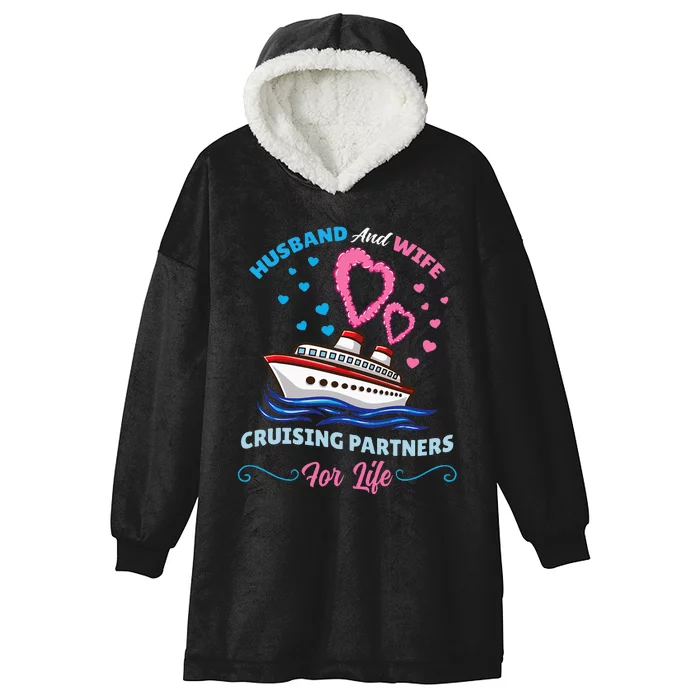 Husband And Wife Cruising Partners For Life Hooded Wearable Blanket