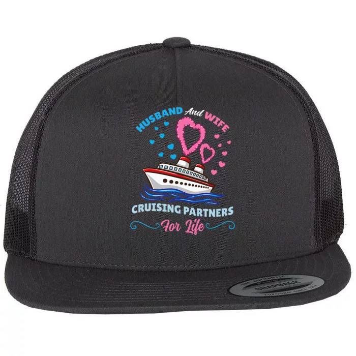 Husband And Wife Cruising Partners For Life Flat Bill Trucker Hat