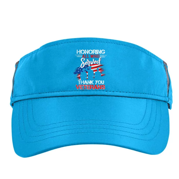 Honoring All Who Served Thank You Veterans Day Gift Adult Drive Performance Visor