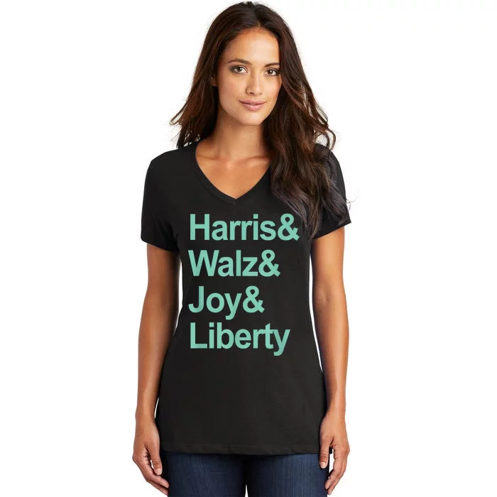 Harris And Walz And Joy And Liberty Women's V-Neck T-Shirt