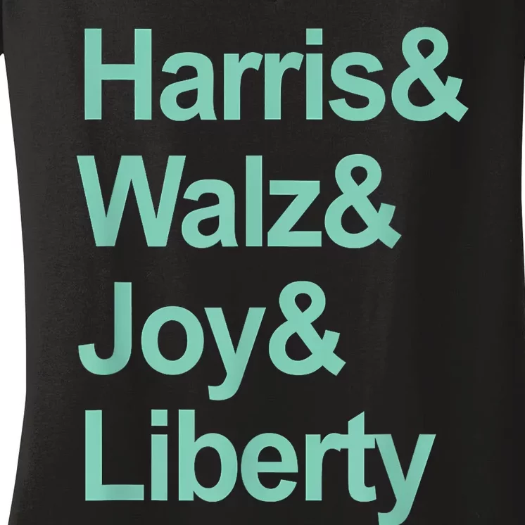 Harris And Walz And Joy And Liberty Women's V-Neck T-Shirt