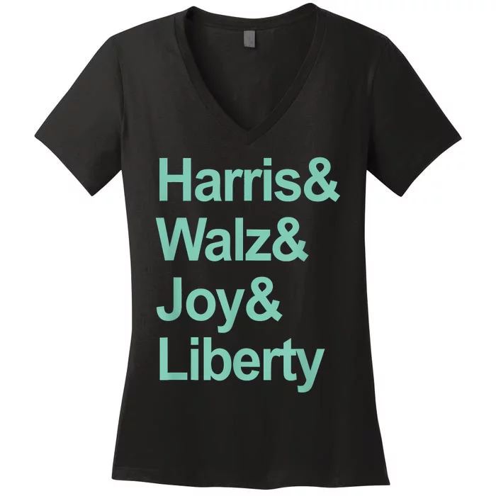 Harris And Walz And Joy And Liberty Women's V-Neck T-Shirt