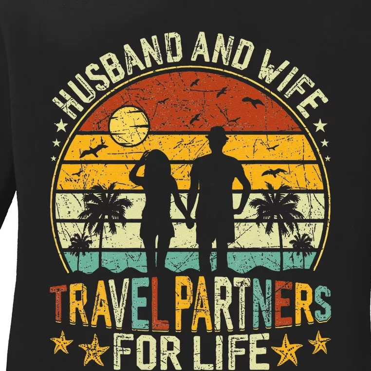 Husband And Wife Travel Partners For Life Beach Traveling Ladies Long Sleeve Shirt