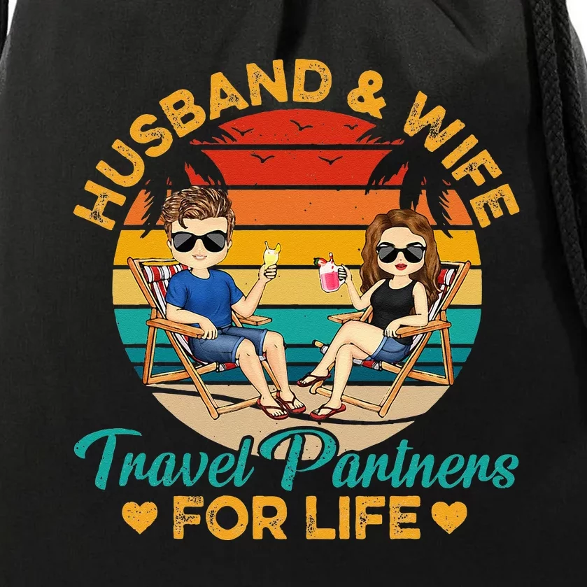 Husband And Wife Travel Partners For Life Beach Traveling Drawstring Bag