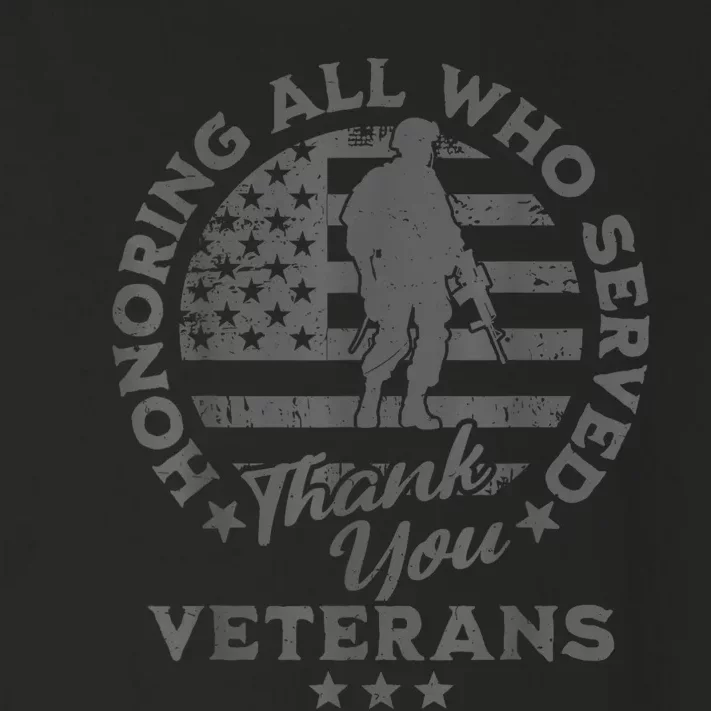 Honoring All Who Served Thank You Veterans Day American Flag Toddler Long Sleeve Shirt