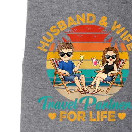 Husband And Wife Travel Partners For Life Beach Traveling Doggie 3-End Fleece Hoodie