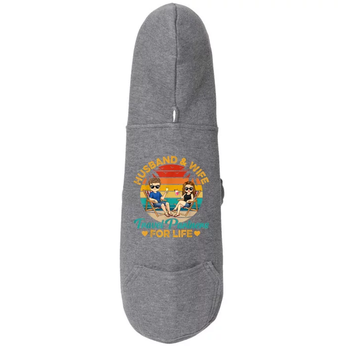 Husband And Wife Travel Partners For Life Beach Traveling Doggie 3-End Fleece Hoodie