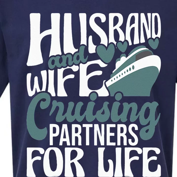 Husband And Wife Cruising Partners For Life Cruiser Cruise Sueded Cloud Jersey T-Shirt