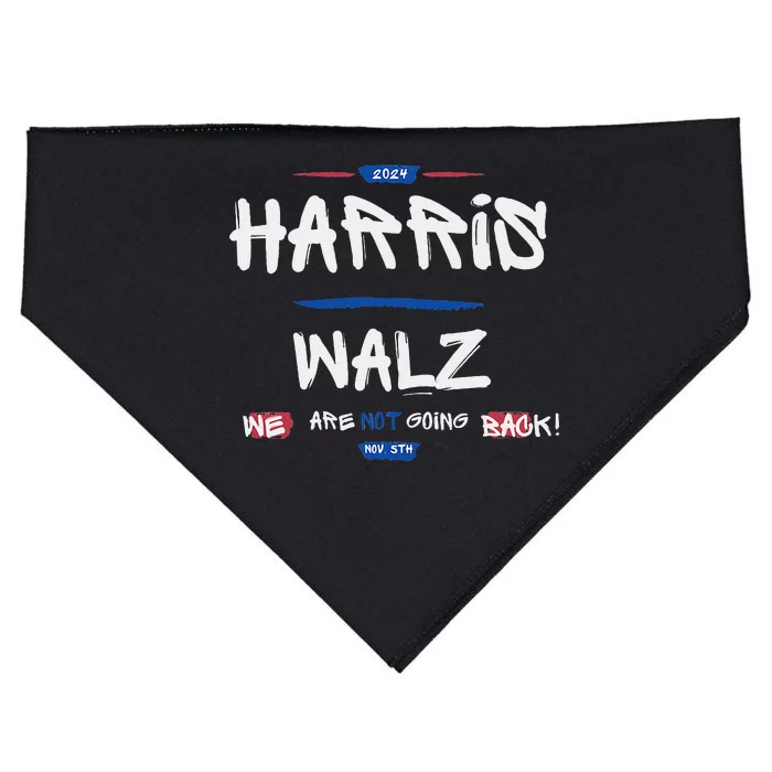 Harris And Walz We Are Not Going Back Nov 5th 2024 Vote USA-Made Doggie Bandana