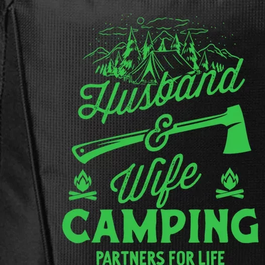 Husban And Wife Camping Partnes For Life Gift City Backpack