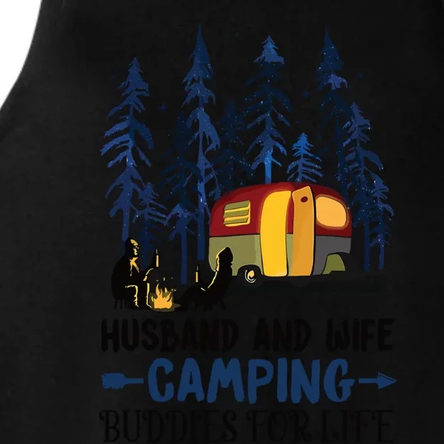 Husband And Wife Camping Buddies For Life Couples Camping Meaningful Gift Ladies Tri-Blend Wicking Tank