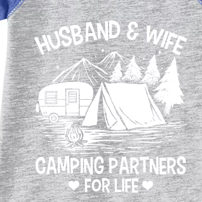 Husband And Wife Camping Partner For Life Gift Infant Baby Jersey Bodysuit