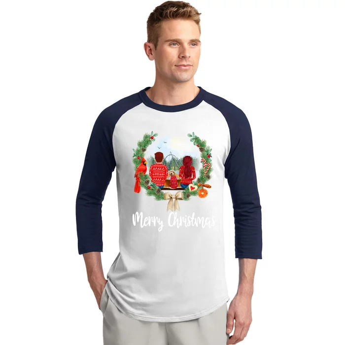 Husband And Wife Fishing Partner Family Matching Christmas Meaningful Gift Baseball Sleeve Shirt