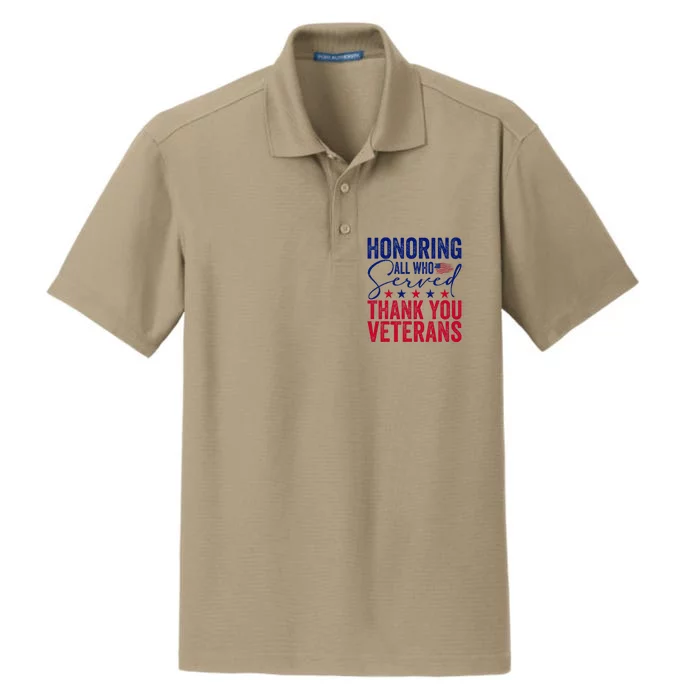 Honoring All Who Served Thank You Dry Zone Grid Performance Polo