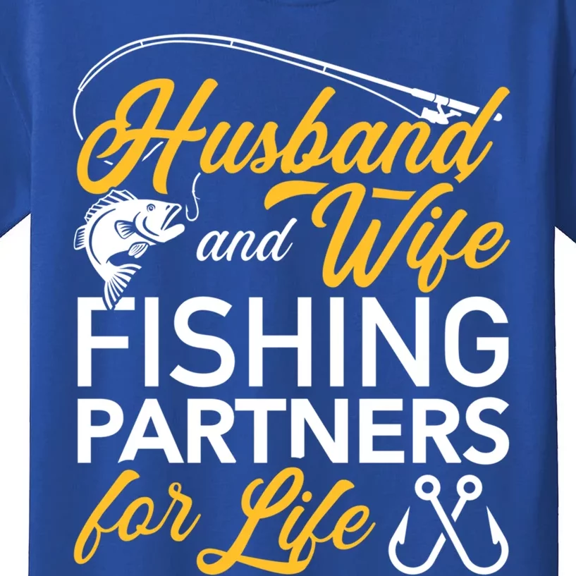 Husband And Wife Fishing Partners For Life Gift Kids T-Shirt