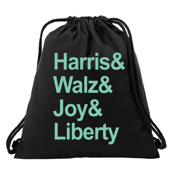 Harris And Walz And Joy And Liberty Drawstring Bag