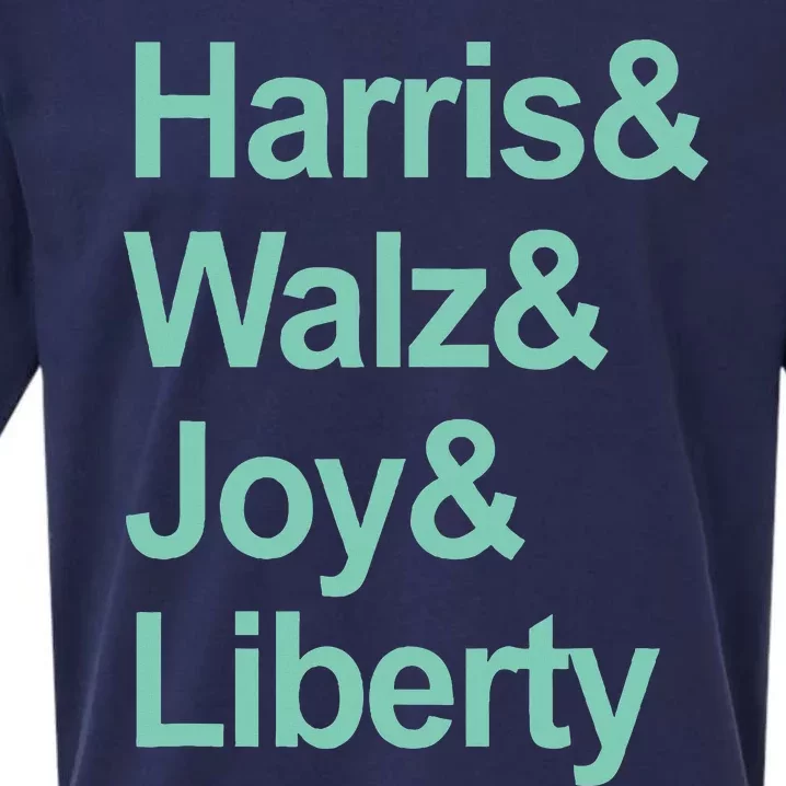 Harris And Walz And Joy And Liberty Sueded Cloud Jersey T-Shirt