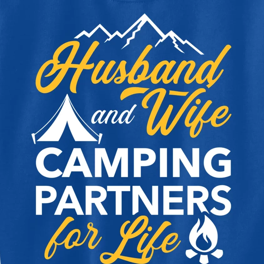 Husband And Wife Camping Partners For Life Gift Kids Sweatshirt