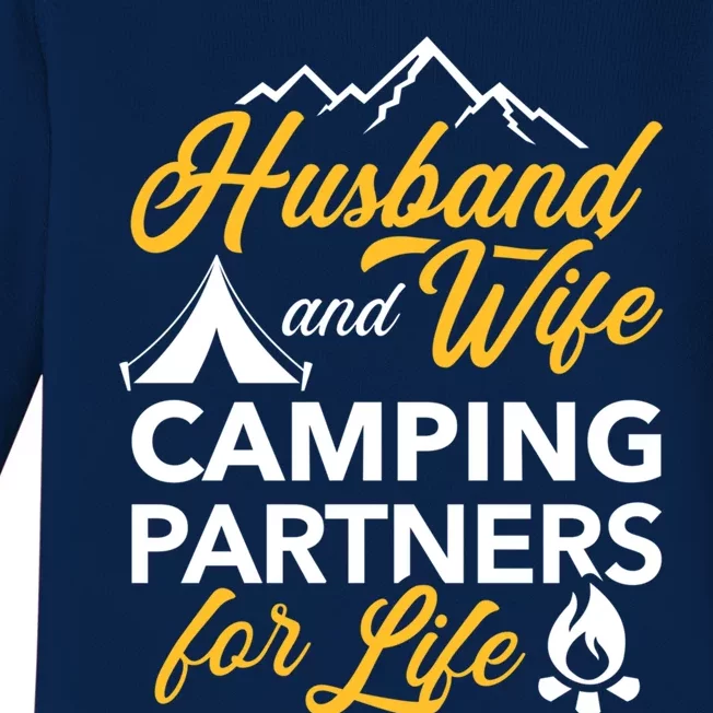 Husband And Wife Camping Partners For Life Gift Baby Long Sleeve Bodysuit