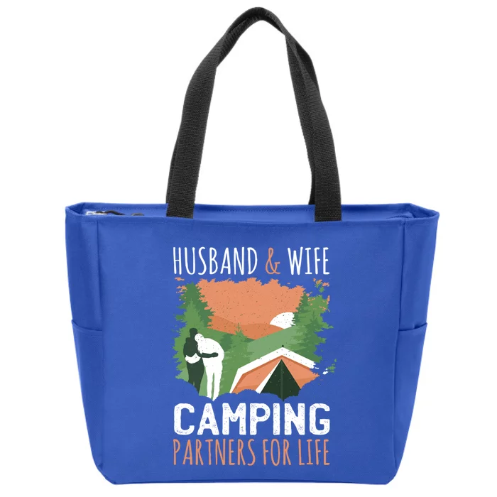 Husband And Wife Camping Partners For Life Meaningful Gift Zip Tote Bag