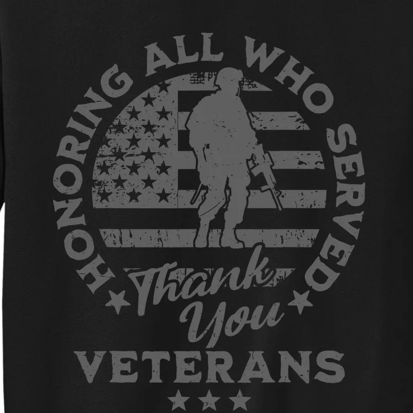 Honoring All Who Served Thank You Veterans Day American Flag Sweatshirt