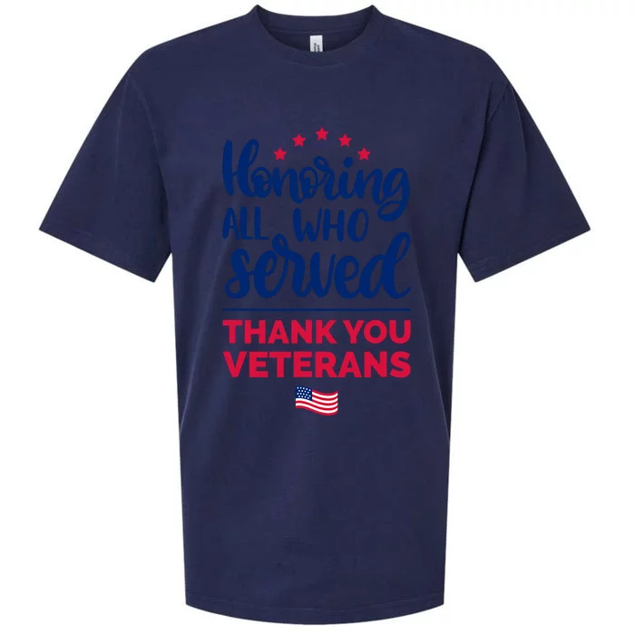 Honoring All Who Served Thank You Veterans Day Sueded Cloud Jersey T-Shirt