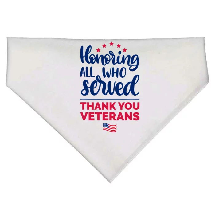 Honoring All Who Served Thank You Veterans Day USA-Made Doggie Bandana