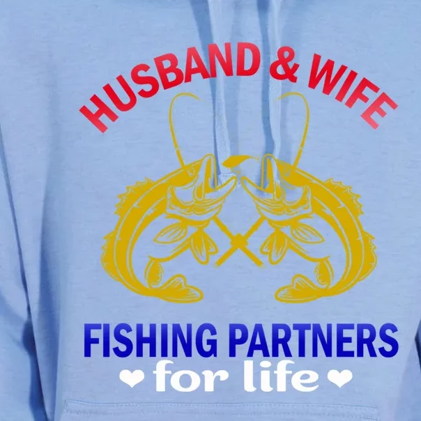 Husband And Wife Fishing Partners For Life Fish Funny Gift Unisex Surf Hoodie