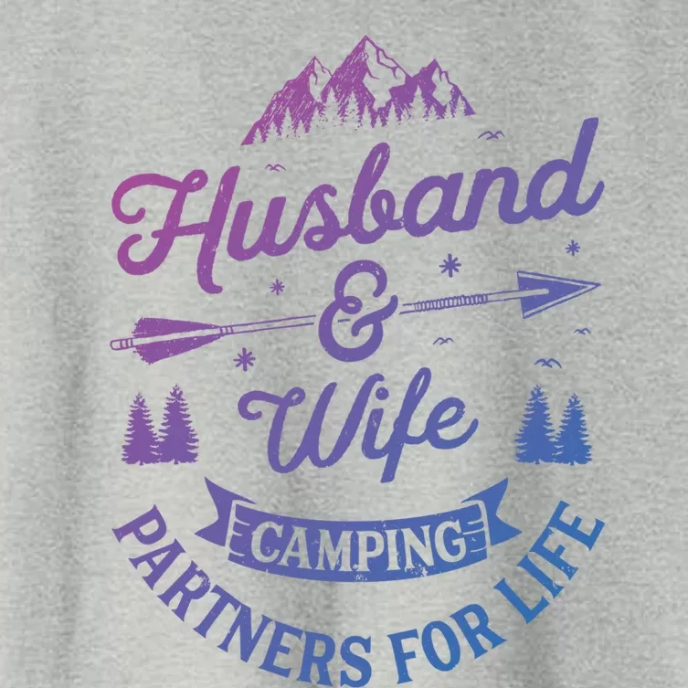 Husband And Wife Camping Partners For Life Gift Women's Crop Top Tee