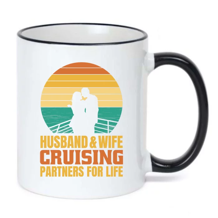 Husband And Wife Cruising Partners For Life Black Color Changing Mug