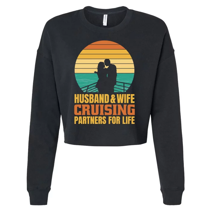 Husband And Wife Cruising Partners For Life Cropped Pullover Crew