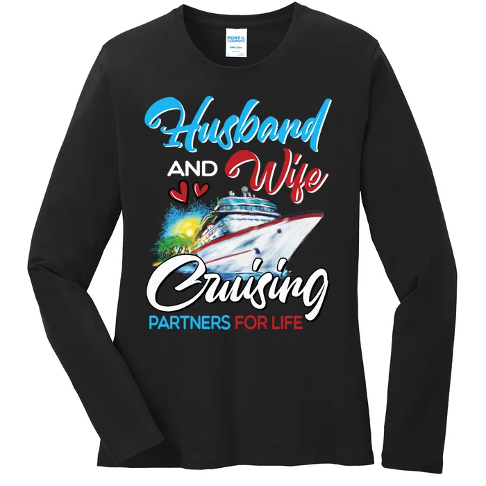 Husband And Wife Cruising Partners For Life Cruise Matching Ladies Long Sleeve Shirt