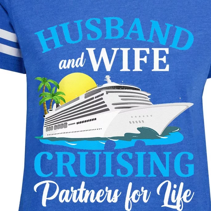 Husband And Wife Cruising Partners For Life Couple Cruise Enza Ladies Jersey Football T-Shirt