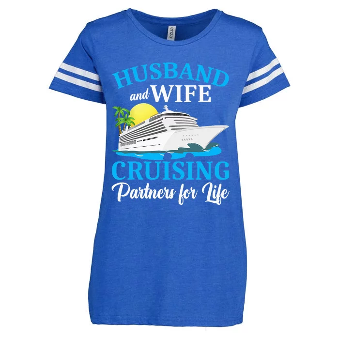 Husband And Wife Cruising Partners For Life Couple Cruise Enza Ladies Jersey Football T-Shirt