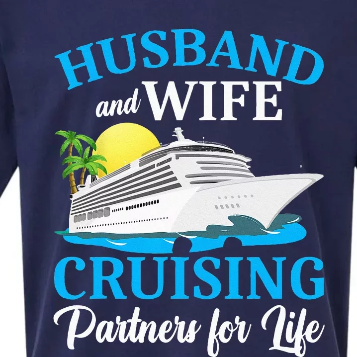 Husband And Wife Cruising Partners For Life Couple Cruise Sueded Cloud Jersey T-Shirt