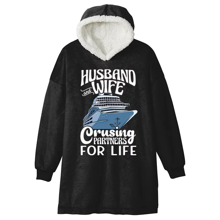 Husband And Wife Cruising Partners For Life Cruise Ship Hooded Wearable Blanket