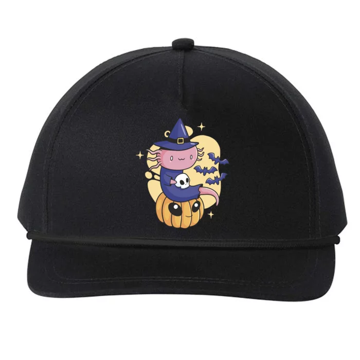 Halloween Axolotl Witch Cute Snapback Five-Panel Rope Hat