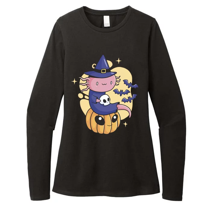 Halloween Axolotl Witch Cute Womens CVC Long Sleeve Shirt